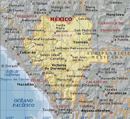 Mapa de Durango